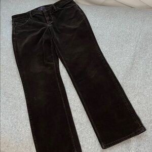 NYDJ Marilyn Straight Corduroy Pants Womens 10 Petite   Brown